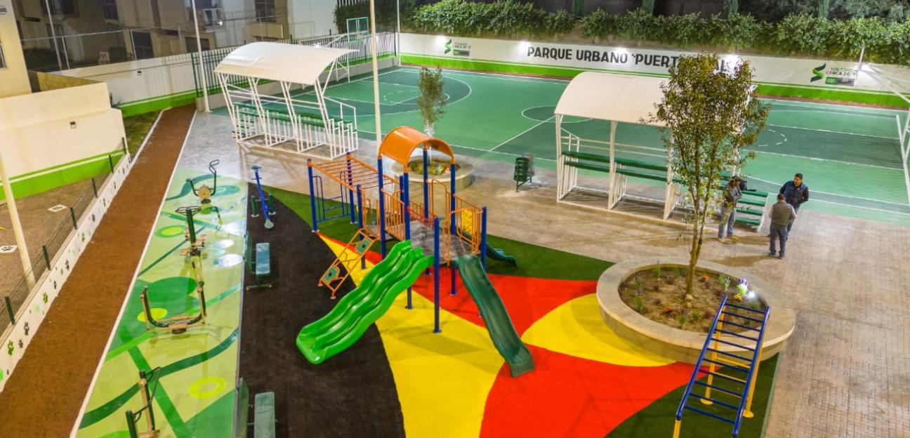 Los nuevos 3 parques urbanos de Soledad, incluyen zonas verdes juegos infantiles y áreas recreativas