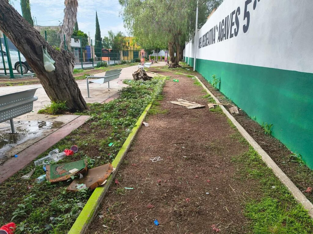 La Dirección de Servicios Municipales de Soledad de Graciano Sánchez, a través del área de Imagen Urbana, realizó labores de limpieza general
